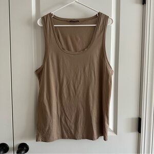 Burberry Light Brown Cotton Tank Top Size Medium